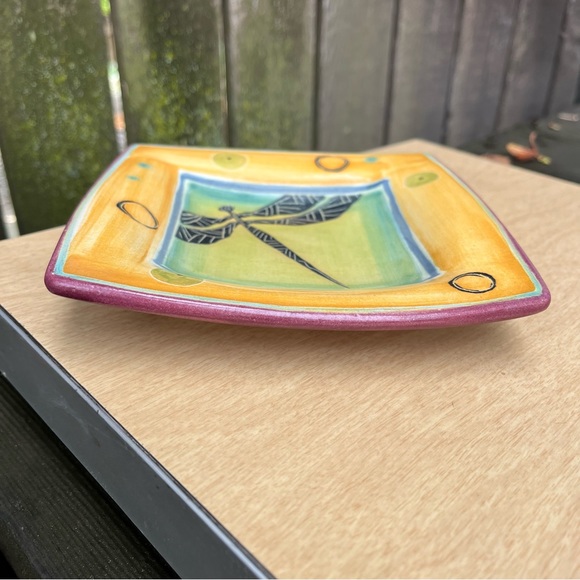 T.S. Post California American Studio Art Pottery Signed Ceramic Dragonfly Dish - Picture 9 of 15